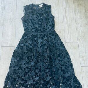 NWOT Anthro Velvet Lace Black Dress sz.0